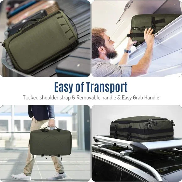 38L Travel Max Duffel Bag 20" Carry On Backpack-Duffel Hybrid Bag (Army … - Picture 4 of 8